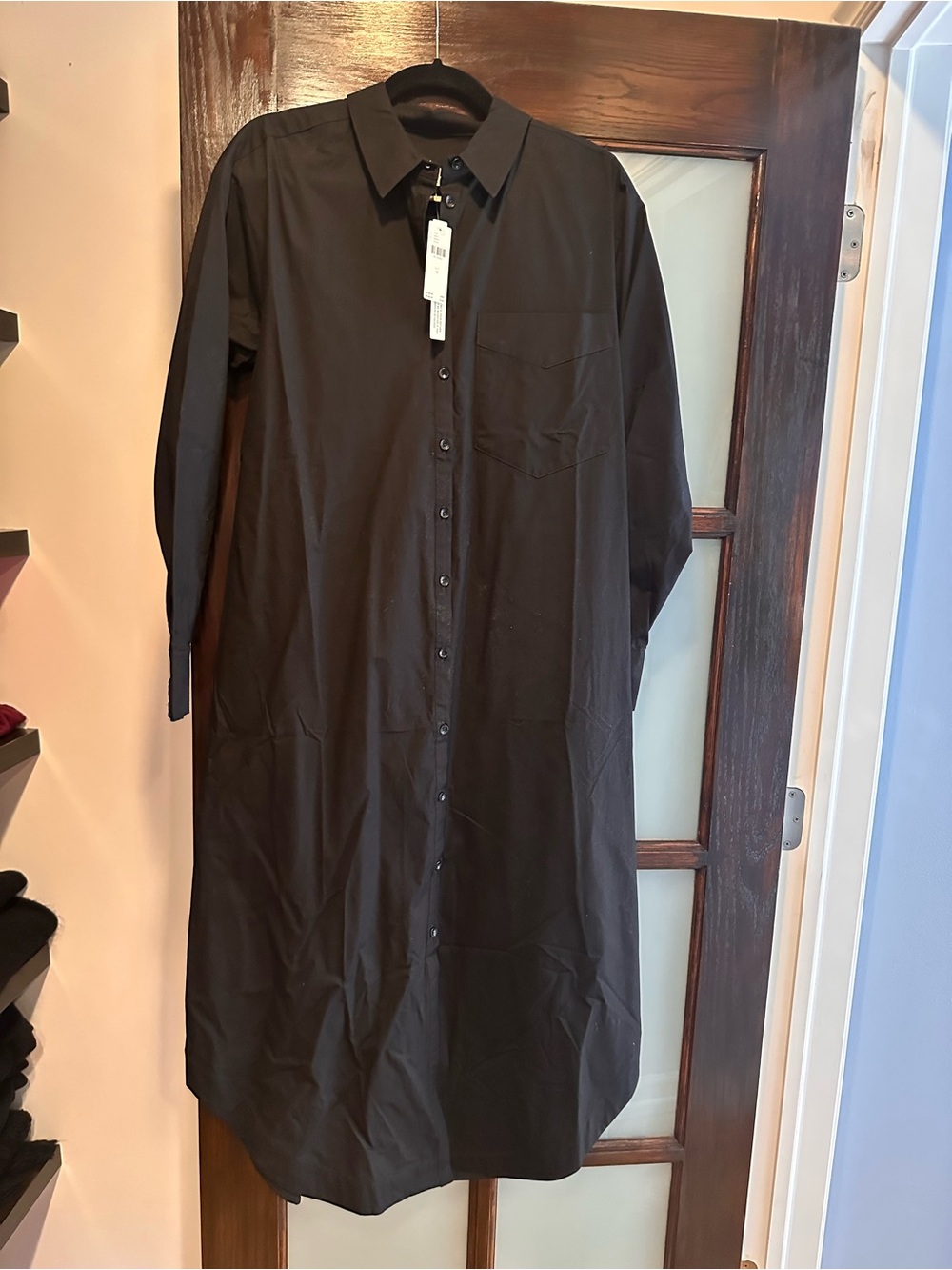 Black Women’s  Button-Up Shirt Dress from Anthropologie.
